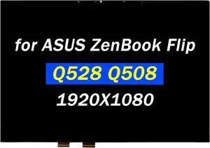 NUOLAISUN Replacement for ASUS ZenBook Flip 15 Q508 Q528 Q508U Q508UG Q508UG-212.R7TBL Q528E Q528EH FullHD 1920x1080 30Pins 15.6" IPS LED Display LCD Touch Screen Digitizer Assembly(No Bezel)