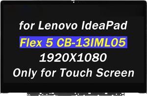 5D10S39657 Replacement for Lenovo IdeaPad Flex 5 CB-13IML05 LCD Display Type 82B8 82B80006UX 82B8000AUS 82B8000BUS 5D10S39656 FHD 1920X1080 13.3" LED LCD Touch Screen + Bezel Display Assembly