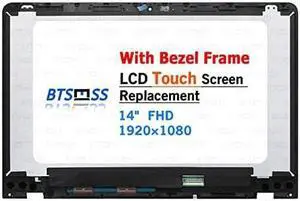 LCD Replacement for ASUS VivoBook Flip Q405 Q405U Q405UA Series Q405UA-BI5T10 Q405UA-BI5T5 Q405UA-BI5T7 Display Touch Screen Assembly 14.0" B140HAN04.2 FHD 1920x1080 30 pin(with Bezel Frame)