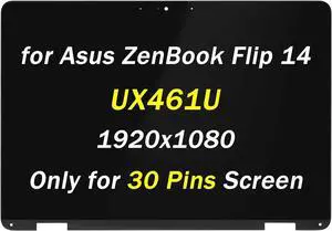 NUOLAISUN Replacement 14" for Asus ZenBook Flip 14 UX461 UX461U UX461UN UX461UA 1920x1080 FHD LCD Display Screen + Touch Digitizer + Bezel Frame Assembly