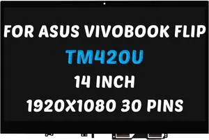 Replacement for ASUS VivoBook Flip 14 TM420 TM420I TM420U TM420IA TM420UA LCD Screen 1920x1080 14.0 inch LED Screen Display Digitizer Assembly (for Touch Screen Only)