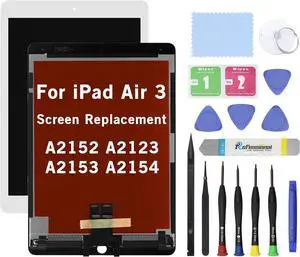 NUOLAISUN 10.5" LCD Screen Replacement for iPad Air 3 (3rd Gen) 2019, A2152 A2123 A2153 A2154 Display LCD Assembly and Glass Touch Digitizer Premium Repair Kit - White