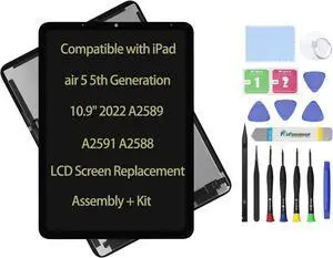 NUOLAISUN 10.9" LCD Screen Replacement Compatible with iPad air 5 5th Generation 2022 A2589 A2591 A2588 Display LCD Assembly and Glass Touch Digitizer Premium Repair Kit