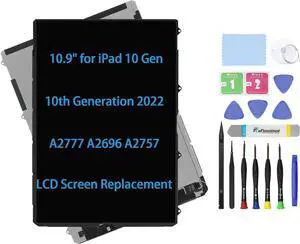 NUOLAISUN LCD Screen Replacement 10.9" 2022 Compatible with iPad 10 10th Gen A2777 A2696 A2757 Display LCD Screen Replacement Premium Repair Kit Assembly (Panel Only)