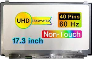 NUOLAISUN Replacement for Dell Alienware 17 R3 17.3" UHD 3840x2160 40 Pins 60HZ Non-Touch Screen LCD Display Panel (Not for FHD Version)
