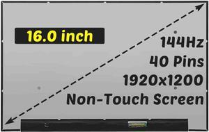 Replacement for Lenovo Legion Slim 5 16APH8 16IRH8 Type 82Y9 82YA 83D6 for LOQ 16APH8 16IRH8 Type 82XU 82XW 1920x1200 16.0 " 40 Pins 144Hz LED LCD Screen Display Panel (for Non-Touch Screen Only)