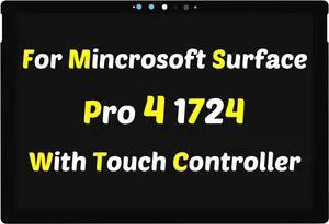 Replacement for Microsoft Surface Pro 4 1724 M1010537-003 12.3 inch 2736x1824 LCD Display Touch Screen Digitizer Assembly with LCD Flex Conversion (with Touch Plate)