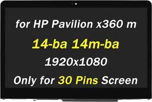 Replacement for HP Pavilion x360 m 14m-ba011dx 14-ba009la 14-ba002la 14-ba253cl 14-ba004la 14m-ba 14m-ba000 14m-ba100 14-ba153cl 14m-ba114dx 14.0" FHD LCD LED Touch Screen Display Assembly with Bezel
