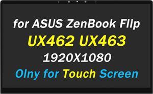 NUOLAISUN Replacement for ASUS ZenBook Flip 14 UM462 UX462 UX463 Replacement for ZenBook Flip Q406 Q406D Q406DA LCD Digitizer FHD 1920x1080 14.0" LED Touch Screen Assembly (No Bezel)