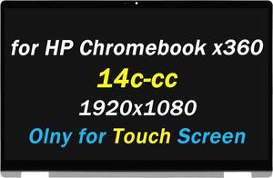 Replacement for HP Chromebook x360 14c-cc0013dx 2-in-1 LCD Display 14c-cc 14ct-cc M47349-001 14c-cc0047nr 14c-cc0060ng 14c-cc0000 14c-cc0xxx FHD 30 Pin 14.0" LED LCD Touch Screen Digitizer Assembly