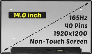 NUOLAISUN Replacement for PN: NE140WUM-NY1 LCD Screen 1920x1200 14.0 inch 40 Pins 165Hz LED Display Digitizer Panel (for Non-Touch Screen Only)