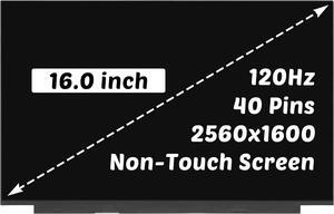 MNG007DA1-2 MNG007DA1-J Replacement for Lenovo ideapad 5 Pro 16IHU6 16ACH6 16IAH7 16ARH7 Type 82L9 82L5 82SK 82SN 2560x1600 16.0" 40 Pins 120Hz LCD Screen Display Panel (for Non-Touch Screen Only)