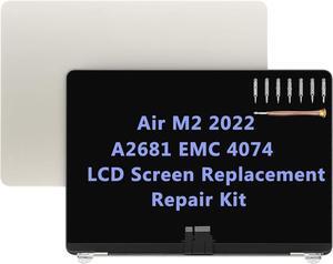 NUOLAISUN Screen Replacement 13.6" for MacBook Air M2 2022 A2681 EMC 4074 LCD Screen Display Complete Top Assembly (Starlight)