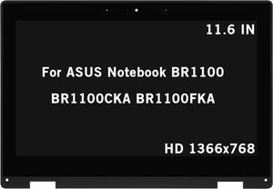 NUOLAISUN 11.6" New Screen Replacement for ASUS Notebook BR1100 BR1100CKA BR1100FKA HD 1366x768 LCD Display Touch Screen Digitizer Assembly with Bezel