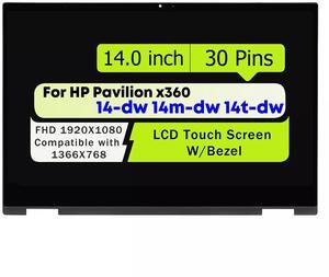 NUOLAISUN14" New LCD Touch Screen Assembly For HP Pavilion x360 14m-dw0013dx 14m-dw0023dx 14M-DW1023DX 14M-DW1033DX 14-DW0097NR L96516-001 L96515-001 L96517-001
