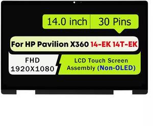 N09468-001 N09469-001 Screen Replacement for HP Pavilion x360 14-ek 14-ek0013dx 14-ek1010nr 14-ek0033dx 14-ek0023dx 14-ek0073dx 14t-ek000 LCD Touch Digitizer Display Assembly FHD(1920x1080)