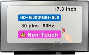 NUOLAISUN 17.3" Screen Replacement for B173RTN03.0 B173RTN03.1 B173RTN03.2 LCD Display Panel 30 pin (HD+ 1600(RGB)×900 Non-Touch)