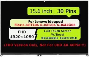 NUOLAISUN 15.6" FHD LCD Touch Screen for Lenovo IdeaPad Flex 5-15ITL05 5-15IIL05 5-15ALC05
