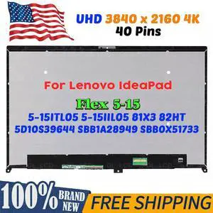 NUOLAISUN 15.6" LCD Touch Screen Assembly for Lenovo IdeaPad Flex 5-15ITL05 82HT 4K UHD