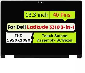 NUOLAISUN LCD Touch Screen W/Bezel 13.3" FHD for Dell Latitude 3310 2-in-1 RN9GF 0RN9GF