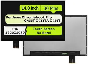 NUOLAISUN For Asus Chromebook Flip C433T C433TA C425TA 14.0" FHD LCD Touch Screen Assembly