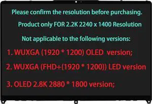 NUOLAISUN 5D10S39902 5D10S39903 5D10S40011 Touch Screen Replacement for Lenovo IdeaPad Flex 5 14ABR8 5-14ABR8 7 14IAU7 7-14IAU7 7 14IRU8 7-14IRU8 82Y2 82VC 82XX LCD Display Assembly 2.2K (2240 * 1400