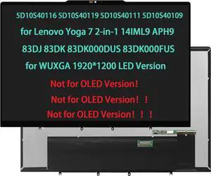 NUOLAISUN 5D10S40116 5D10S40119 5D10S40111 5D10S40109 Touch Screen Replacement for Lenovo Yoga 7 2-in-1 14IML9 APH9 83DJ 83DK 83DK000DUS 83DK000FUS LCD Display Digitizer WUXGA(Not for OLED Version)