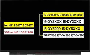 NUOLAISUN 15.6" Screen Replacement for HP 15-FD0081WM 15-FD0083WM N41932-001 M02096-JD3 HD 1366 * 768 30 Pins LCD Non-Touch Display