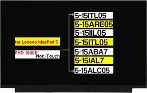 15.6" Replacement for Lenovo IdeaPad 5-15ITL05 5-15ARE05 5-15ALC05 5-15IIL05 5-15ITL05 5-15ABA7 5-15IAL7 5D10W69936 Screen LCD Display Panel (FHD 1920×1080 30 Pins Non-Touch)
