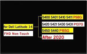 14.0" Replacement for Dell Latitude 14 5400 5401 5410 5411 P98G / 5420 5421 5430 5431 P137G (After 2020) / 5450 5440 P165G LCD Non-Touch Screen Display Panel (FHD 1920×1080 30 Pins 60HZ)