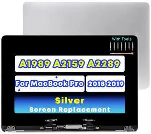 NUOLAISUN 13.3" Display Replacement LCD Screen for MacBook Pro a1989 a2159 a2289 Assembly (Silver)