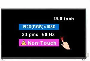 NUOLAISUN 14.0" Screen Replacement for Dell Latitude 7490 7480 LCD Display Panel (FHD 1920 * 1080 30 Pins Non-Touch)