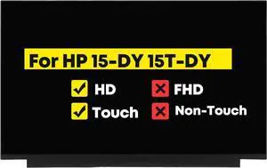 15.6" Screen Replacement for HP 15-dy 15t-dy100 15t-dy200 15t-dy300 15t-dy500 15-DY5033DX 15-DY5007DS 15-DY5002DS 15-DY5005DS 15-DY5006DS P/N M44818-001 Touch LCD Display Panel HD 1366 * 768 40 Pins