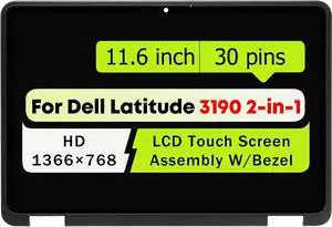 NUOLAISUN 11.6" LCD Screen Assembly for Dell Latitude 3190 2 in 1 NV116WHM-N43 NV116WHM-A23 9KNWN KYV20 DR27J 0DR27J 00WYGV HD 1366 * 768 40 pins Touch Display Digitizer