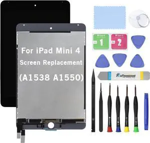 NUOLAISUN 7.9" New Screen Replacement for iPad Mini 4 A1538 A1550 LCD Display Glass Touch Digitizer Premium Kit with Tools - Black