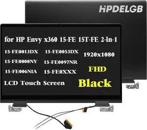 NUOLAISUN Replacement for HP Envy X360 2-in-1 15-FE 15T-FE 15-FE0013DX 15-FE0053DX 15-FE0000NY 15-FE0097NR 15-FE006NIA 15-FE0XXX 1920x1080 15.6 inch LCD Touch Screen Digitizer Display Assembly Black