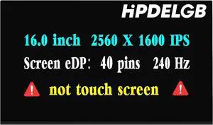 NUOLAISUN Replacement for ASUS ROG Strix Scar G16 G614 G634 G634JYR G634JYR-XS97 G634JZR-XS96 G614JIR-AS94 G614JV-ES94 G614JU-ES94 2023 2024 QXGA 2560x1600 40pins 240Hz LCD Non-Touch Screen