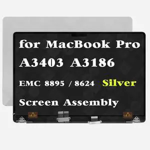 A3186 Screen Replacement for MacBook Pro M4 A3403 A3186 2024 16.0 inch EMC 8895 EMC 8624 661-18615 661-18617 3456 x 2234 Full LED LCD Screen Display Assembly (Silver) A3186 Screen Replacement for MacBook Pro M4 A3403 A3186 2024 16.0 inch EMC 8895 EMC 8624 661-18615 661-18617 3456 x 2234 Full LED LCD Screen Display Assembly (Silver)