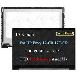 17.3" For HP Envy 17-CR0013NN 17-CR0503SA FHD LCD Touch Screen Assembly w/Bezel 17.3" For HP Envy 17-CR0013NN 17-CR0503SA FHD LCD Touch Screen Assembly w/Bezel