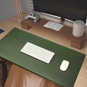 Jeukidi Folded Edge Elbow Pad Large Desk Pad Office Non Slip PU Leather Desk Pad Oversized Mouse Pad Learning Waterproof Desk Pad Protector Computer 31.5''×15.75'' Green