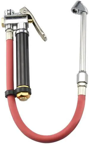 20700 Air Tire Inflator with Gauge and Dual Chuck, 120 PSI & 12-Inch Hose | Flexible