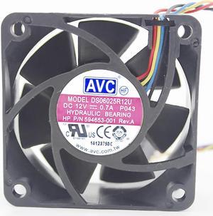 For For AVC DS06025R12U P103 DC 12V 0.26A 4-wire 4-pin connector 60mm 60x60x25mm Server Square Cooling fan