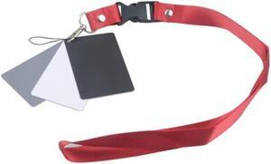 3in1 Pocket-Size Digital White Black Grey Balance Cards Camera Accessory 18% Gray Card with Neck Strap for Digital Photography