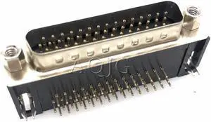 1PCS DB44 MALE PCB Mount serial port CONNECTOR RIGHT ANGLE D-Sub CONNECTORS 44pin plug jack Adapter 3 Rows 44 PIN 44p