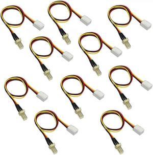 10Pcs/Lot PC Fan Power Extension Cable 12V 3-Pin Male to 3-pin Female Fan Power Extension Lengthen Cable for Cooling Fan