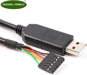 FTDI USB to 3.3v TTL UART Serial Cable, 6 Way 0.1" Pitch 2.54mm Connector, 1.8m, TTL-232R-3V3-WE Compatible