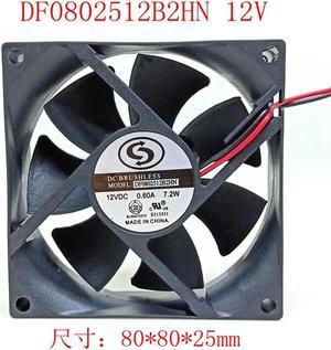 DF0802512B2HN For Ant S9 S7 Shenma Ebang E12+ 8025 80X80X25mm 0.60A 7.2W 12V high speed power converter cooling fan