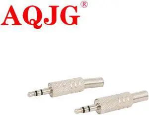 3.5mm Plug Connector 5pcs Stereo Metal 3Poles 3.5 Plug&Jack Adapter With Spring Solder Wire Terminals R06 Drop Ship