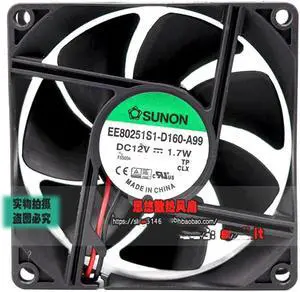 For Sunon EE80251S1-D160-A99 80*80*25mm DC12V 1.7W silent 80mm cooling fan dc brushless