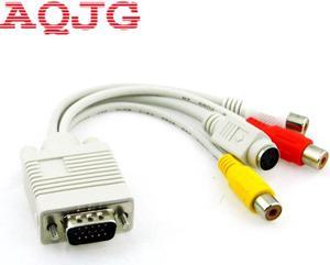 VGA to S-Video 3 RCA Composite AV TV Out Converter Adapter Cable fit for PC/Laptop  AQJG